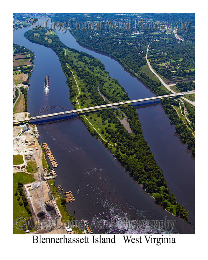 Aerial Photo of Blennerhassett Island - Parkersburg, West Virginia