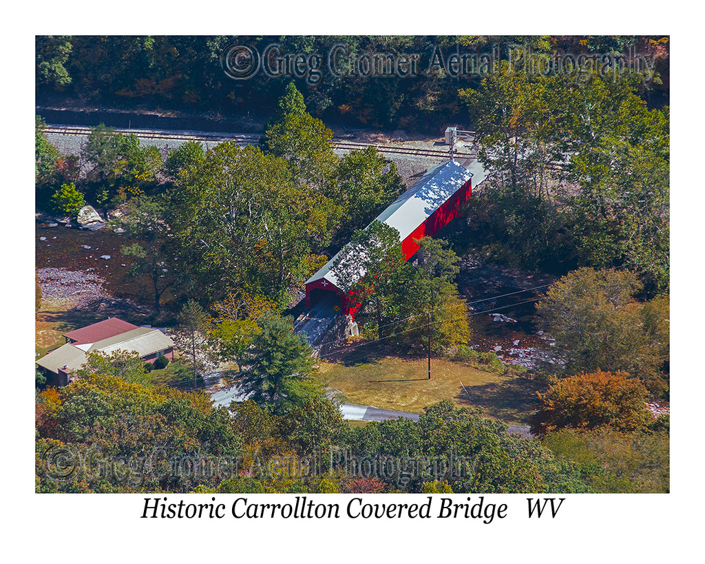 Aerial Photo of Carrollton Covered Bridge - Carrollton, West Virginia