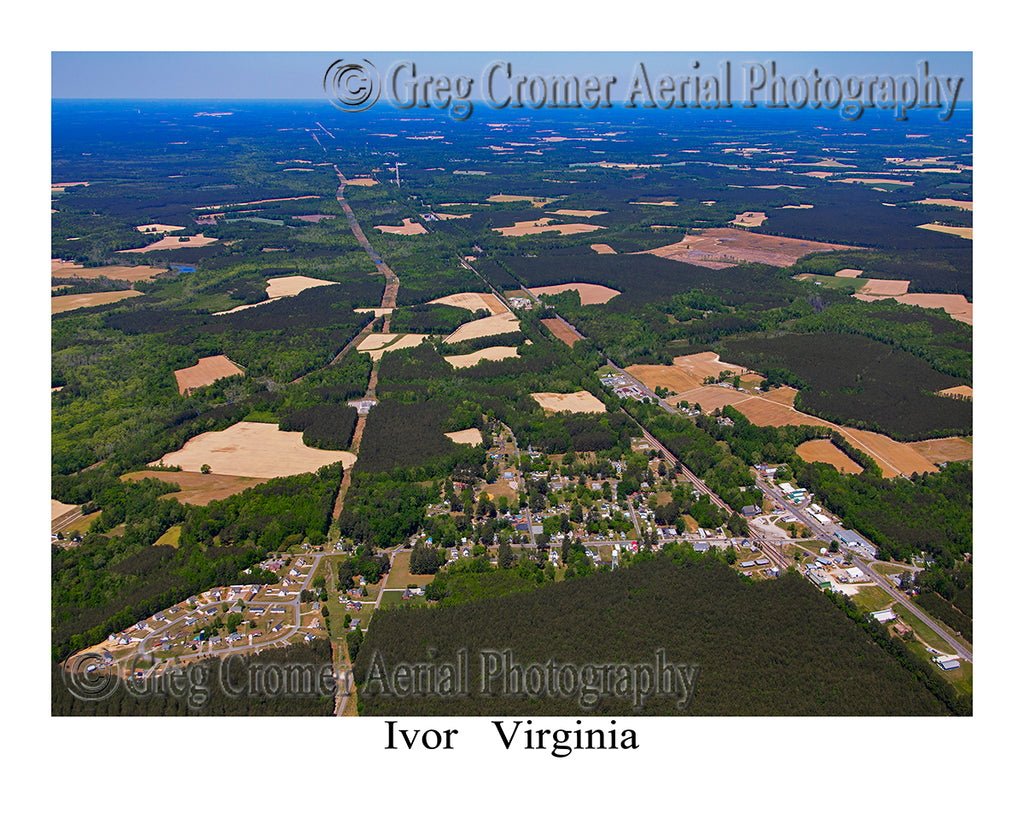 Aerial Photo of Ivor, Virginia