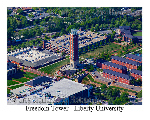 Aerial Photo of Freedom Tower - Liberty University - Lynchburg, Virginia