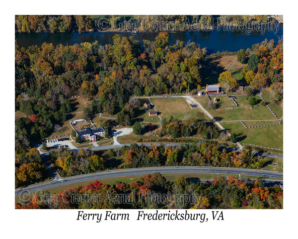 Aerial Photo of Ferry Farm - George Washington's Boyhood Home - Fredericksburg, Virginia