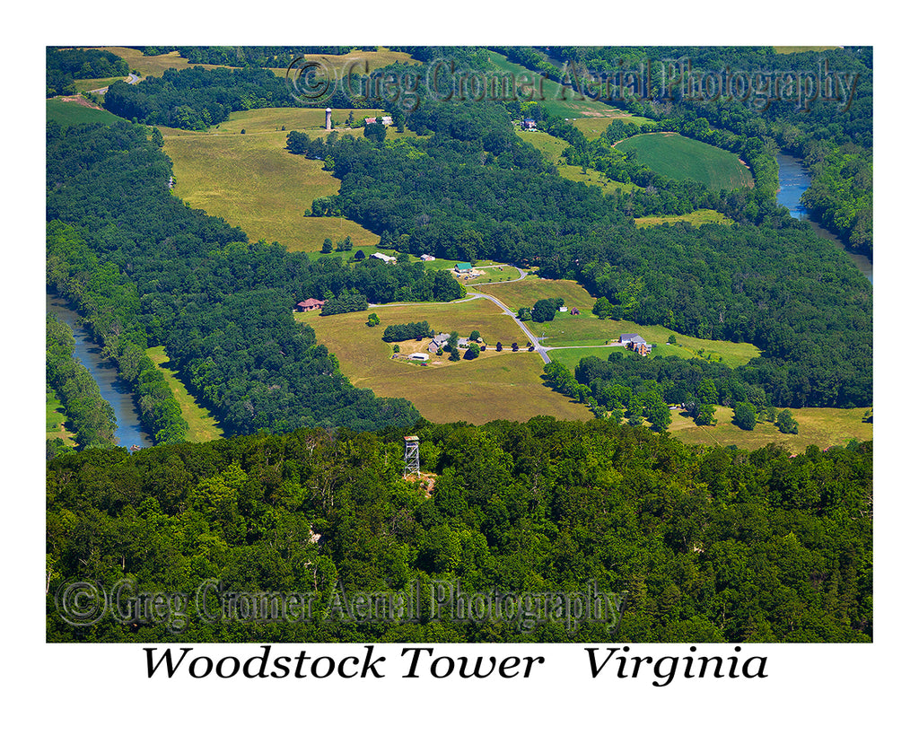 Aerial Photo of Woodstock Tower - Woodstock, Virginia