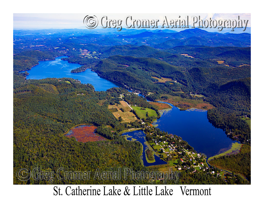 Aerial Photo of Little Lake and Lake St. Catherine, Vermont