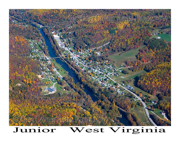 Aerial Photo of Junior, West Virginia