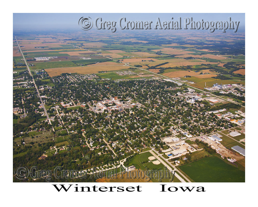 Aerial Photo of Winterset Iowa - Downtown View