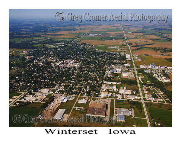 Aerial Photo of Winterset Iowa - Wide Angle View
