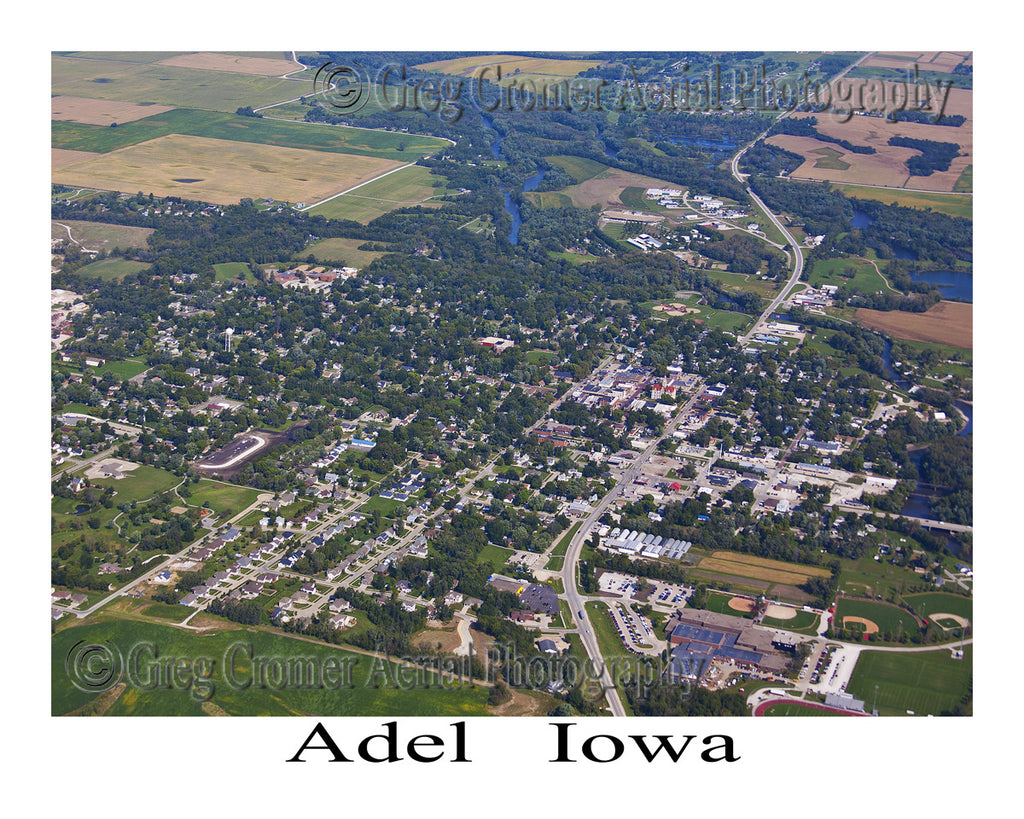 Aerial Photo of Adel Iowa - Downtown