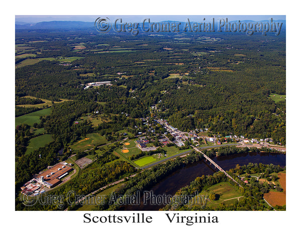 Aerial Photo of Scottsville, Virginia