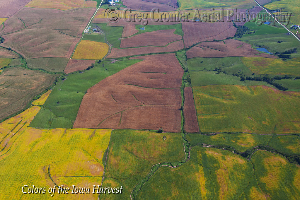 Aerial Photo - Iowa Quilt - from the Colors of the Iowa Harvest Series - Iowa