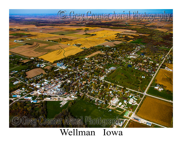 Aerial Photo of Wellman, Iowa