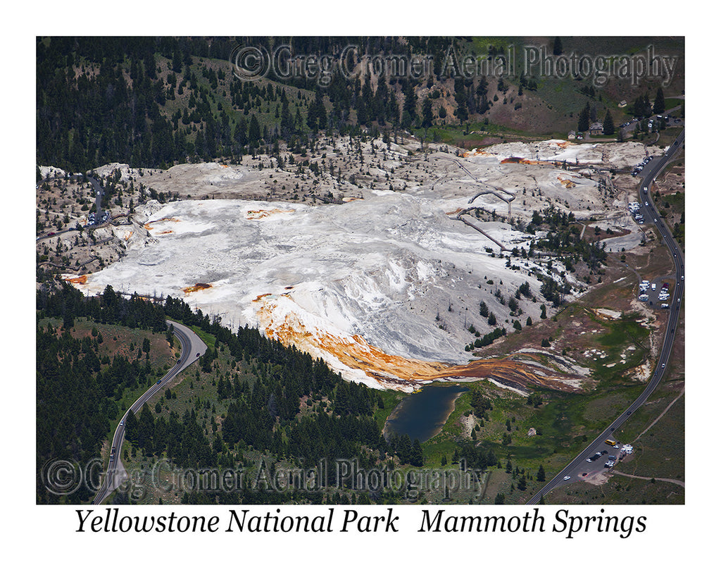 Aerial Photo of Mammoth Springs - Yellowstone National Park, Wyoming