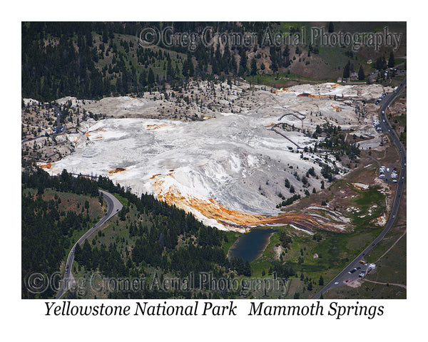 Aerial Photo of Mammoth Springs - Yellowstone National Park, Wyoming