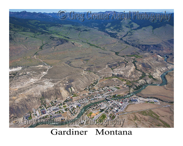 Aerial Photo of Gardiner, Montana