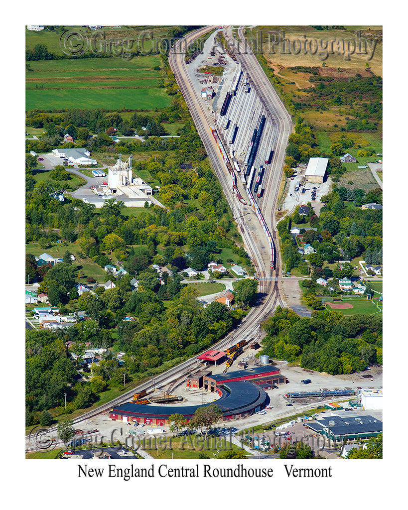 Aerial Photo of Roundhouse and Train Yards - St. Albans City, Vermont