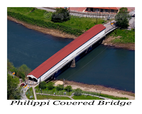 Aerial Photo of Philippi Covered Bridge - Philippi, WV