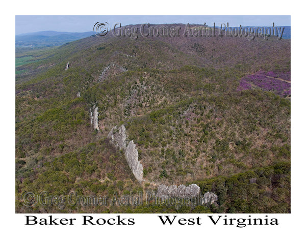 Aerial Photo of Baker Rocks - Hardy County, West Virginia