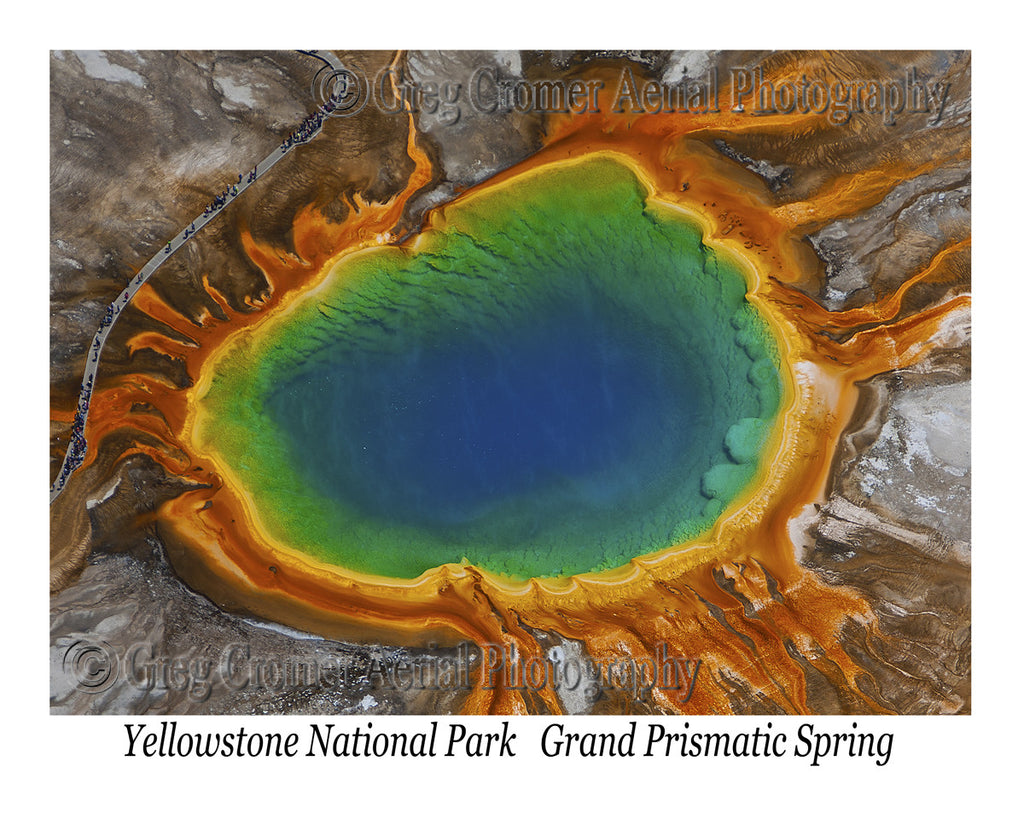 Aerial Photo of Grand Prismatic Spring - Closeup - Yellowstone National Park, Wyoming