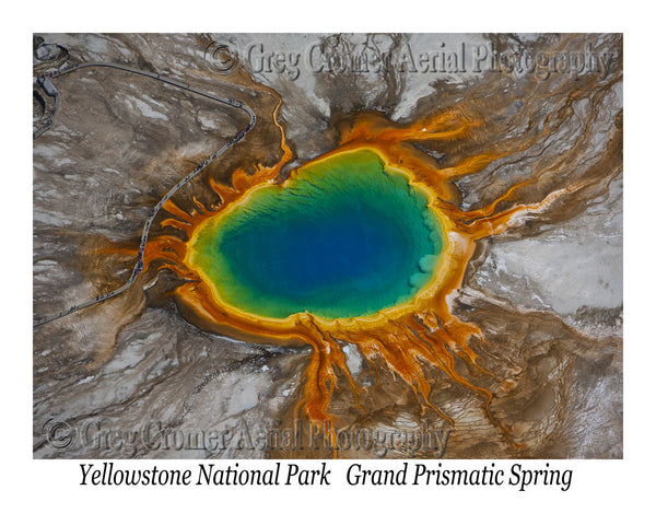 Aerial Photo of Grand Prismatic Spring - Wide Angle - Yellowstone National Park, Wyoming