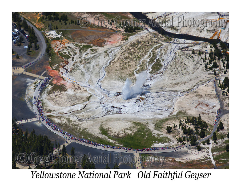 Aerial Photo of Old Faithful Geyser - Yellowstone National Park, Wyoming
