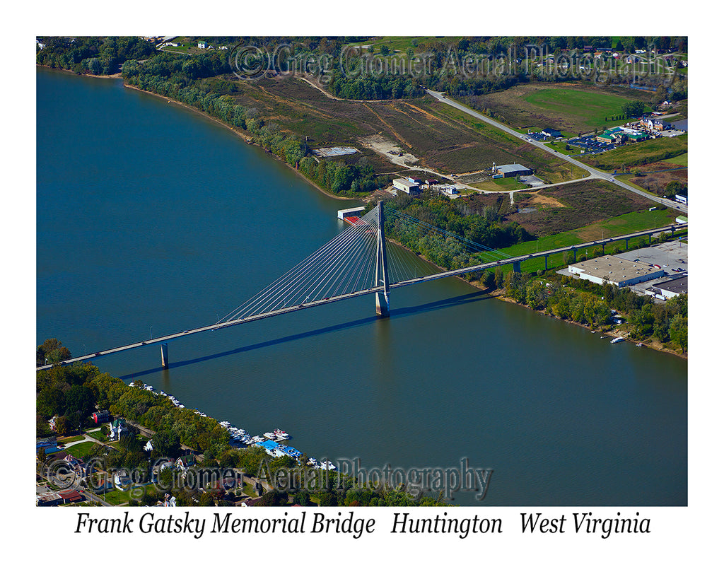 Aerial Photo of Frank Gatsky Memorial Bridge - Huntington, West Virginia