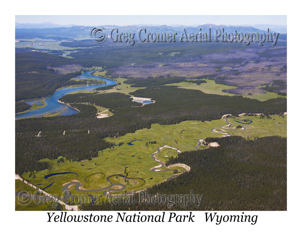 Aerial Photo of Yellowstone River Basin & Oxbow Lakes - Yellowstone National Park, Wyoming