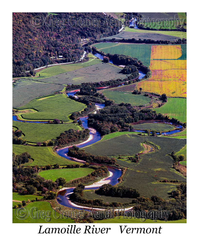 Aerial Photo of Lamoille River, Vermont