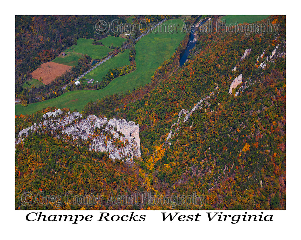 Aerial Photo of Champe Rocks, West Virginia