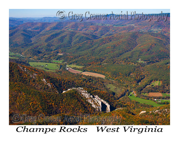 Aerial Photo of Champe Rocks, West Virginia