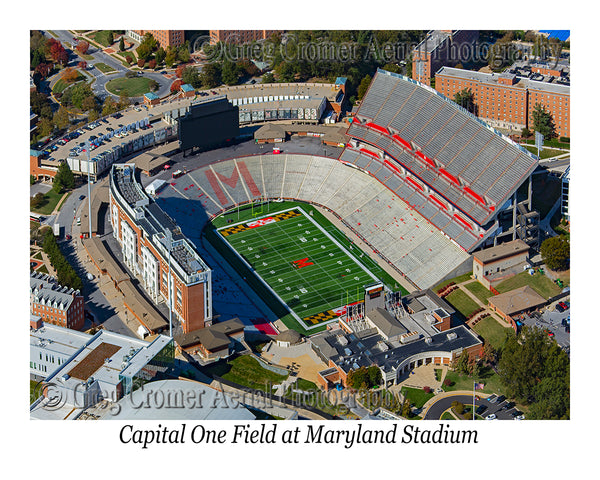 Aerial Photo of Capital One Field at Maryland Stadium - University of Maryland College Park - College Park, Maryland