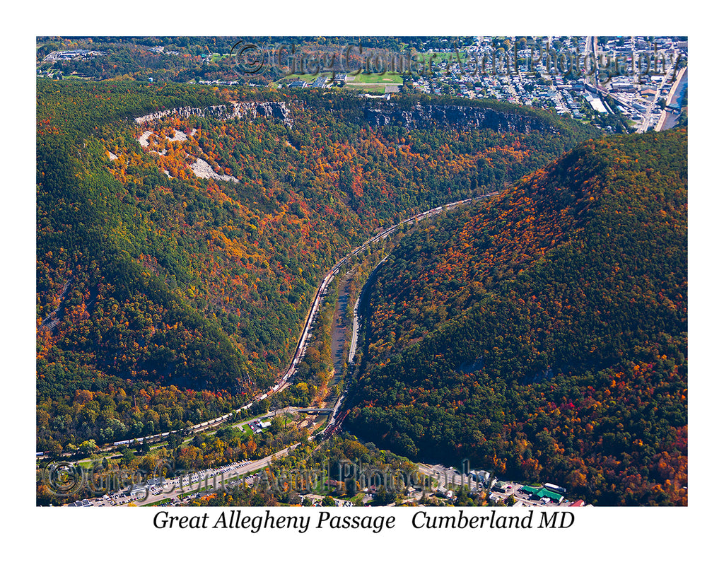 Aerial Photo of Great Allegheny Passage - Cumberland, Maryland