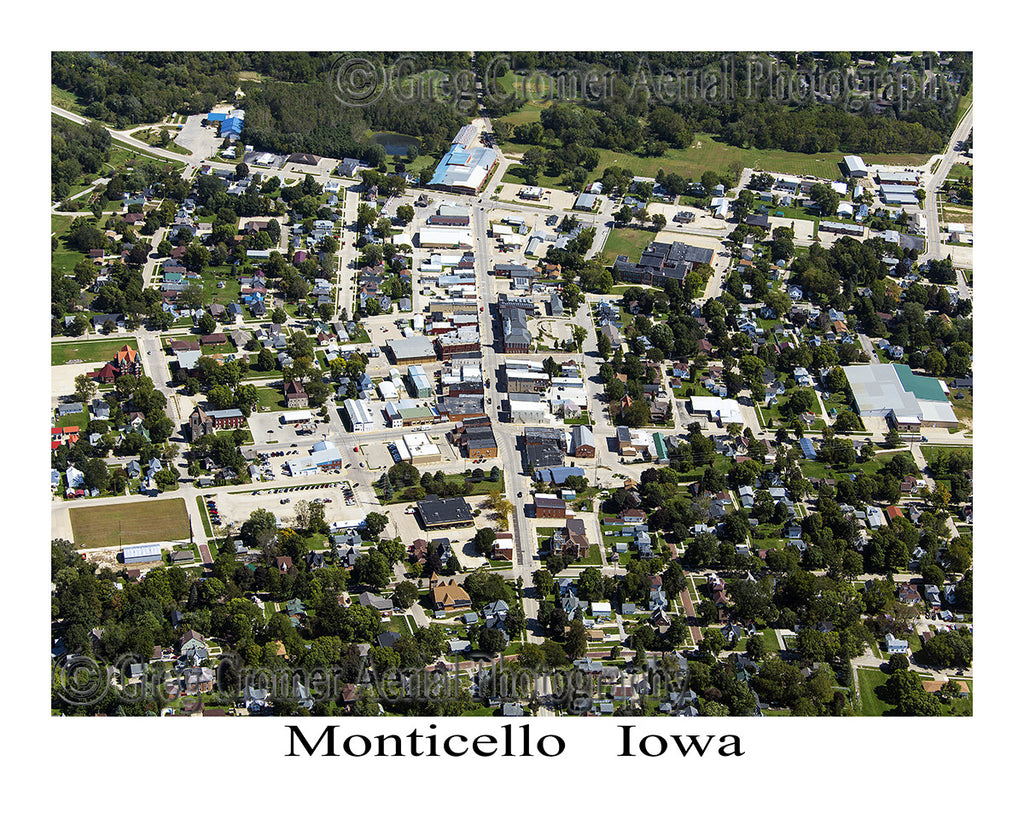 Aerial Photo of Monticello Iowa - Downtown