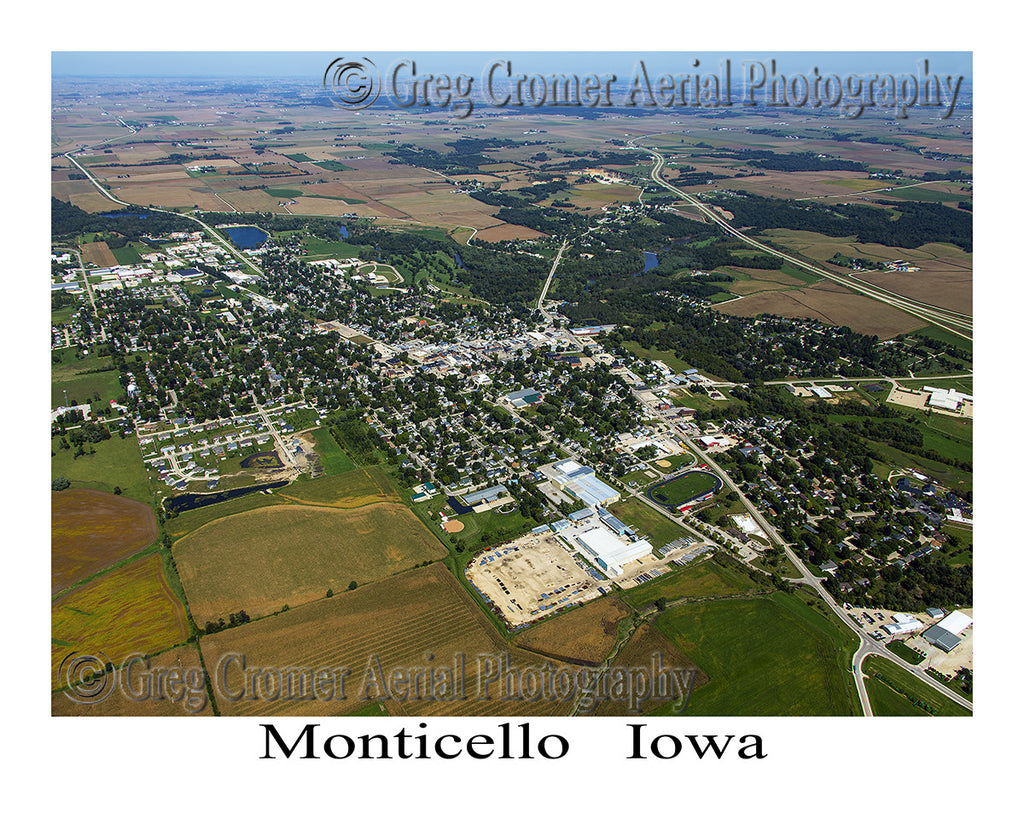 Aerial Photo of Monticello Iowa - Wide Angle