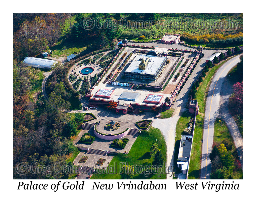 Aerial Photo of Palace of Gold - New Vrindaban, West Virginia