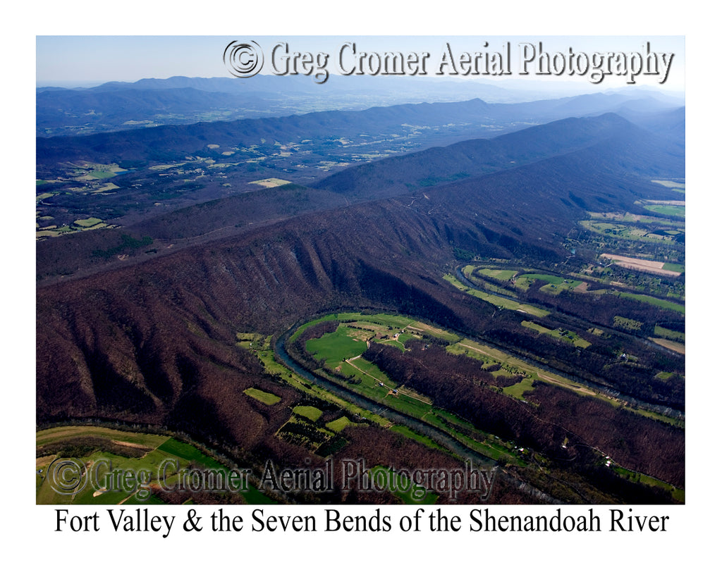 Aerial Photo of Fort Valley & Seven Bends of the Shenandoah River, Virginia