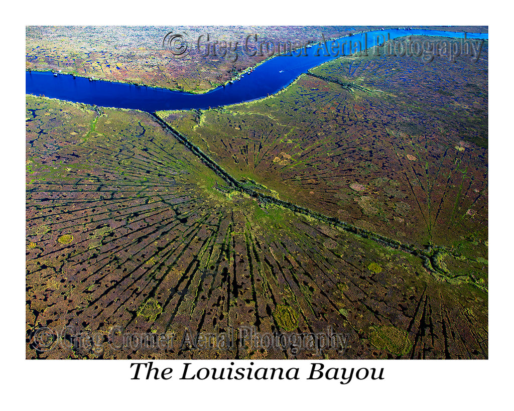 Aerial Photo of Louisiana Bayou Starbursts, New Orleans, Louisiana