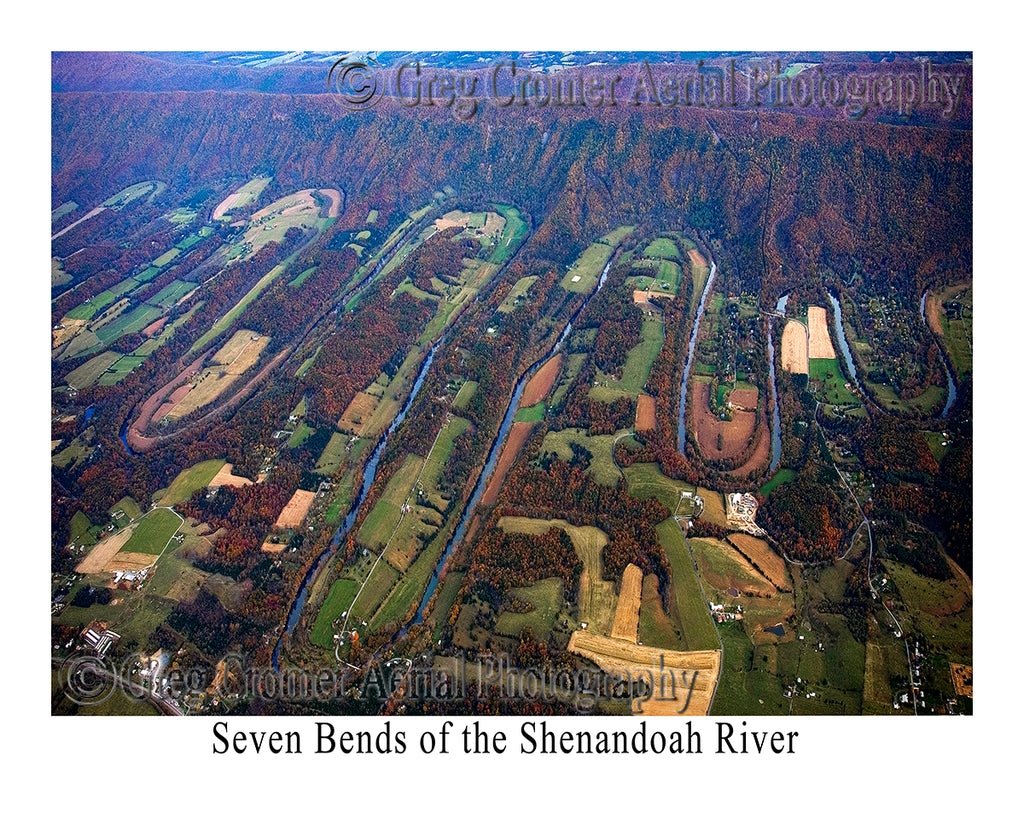 Aerial Photo of the Seven Bends of the Shenandoah River - Woodstock, Virginia