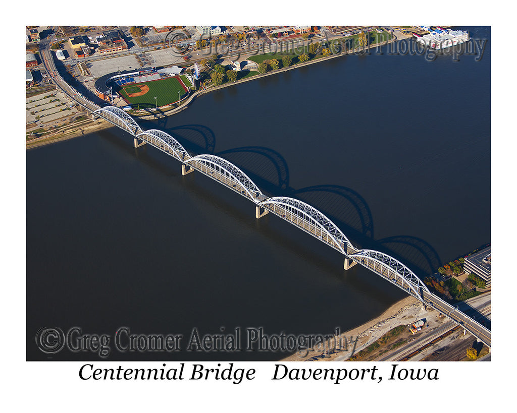 Aerial Photo of Centennial Bridge - Davenport, Iowa