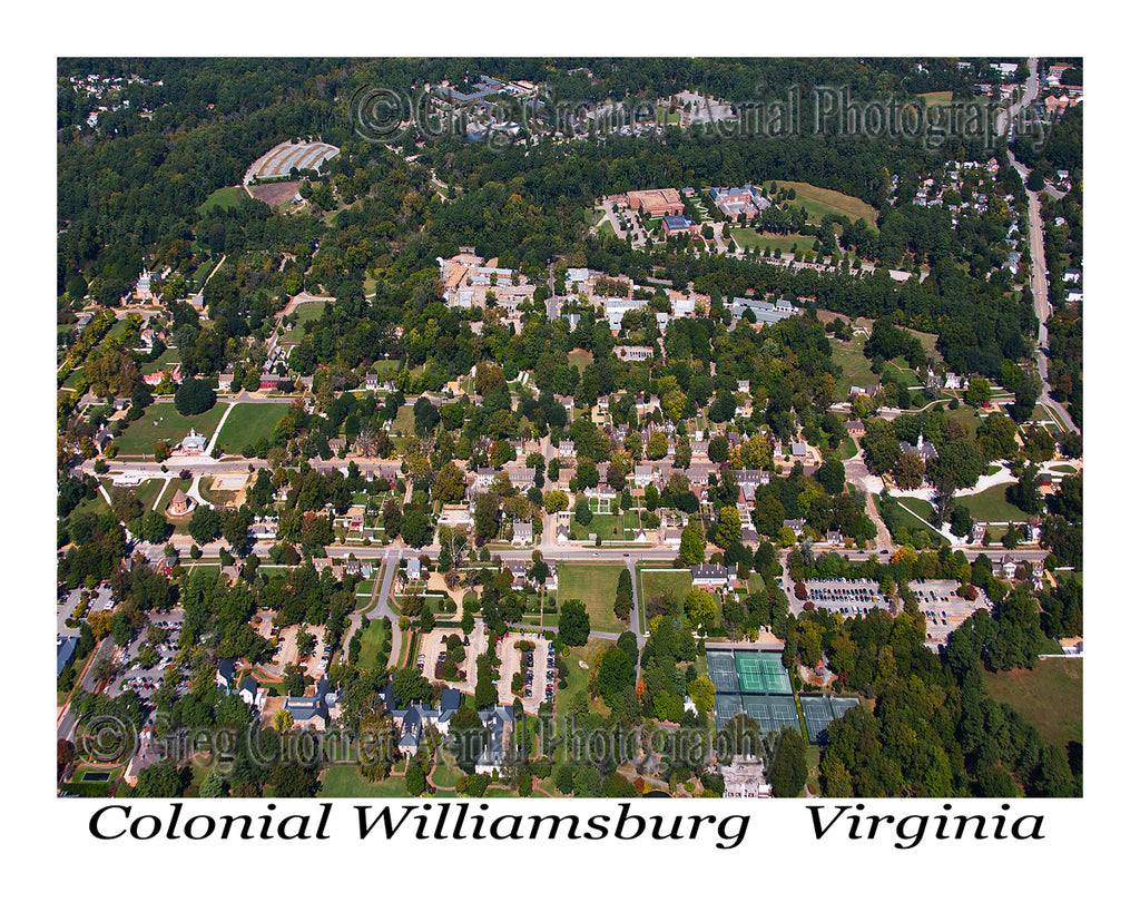 Aerial Photo of Colonial Williamsburg, Virginia
