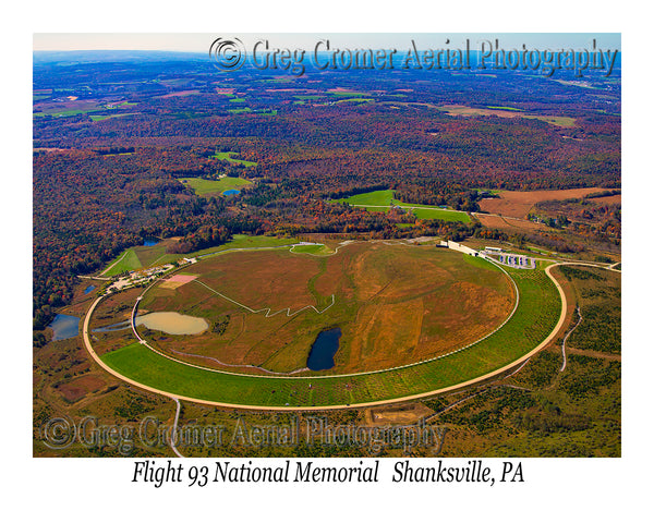 20th Anniversary - Aerial Photo of Flight 93 National Memorial - Shanksville, Pennsylvania