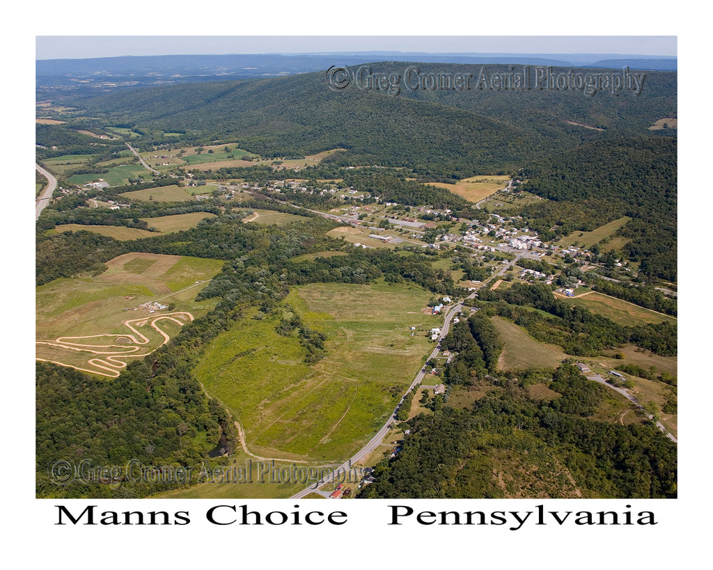 Aerial Photo of Manns Choice, Pennsylvania