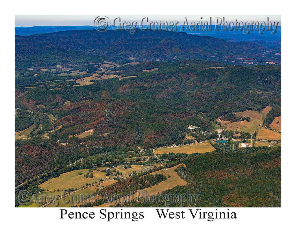 Aerial Photo of Pence Springs West Virginia