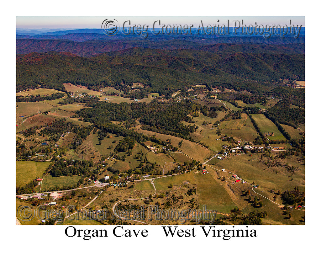 Aerial Photo of Organ Cave, West Virginia