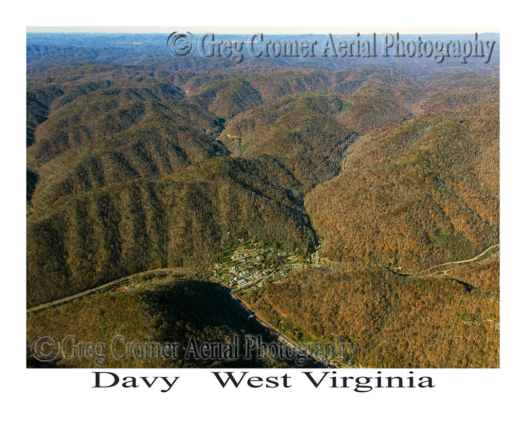 Aerial Photo of Davy, West Virginia -Wide Angle