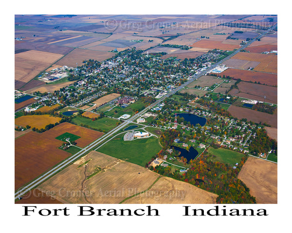 Aerial Photo of Fort Branch, Indiana