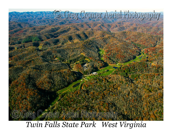 Aerial Photo of Twin Falls State Park, WV