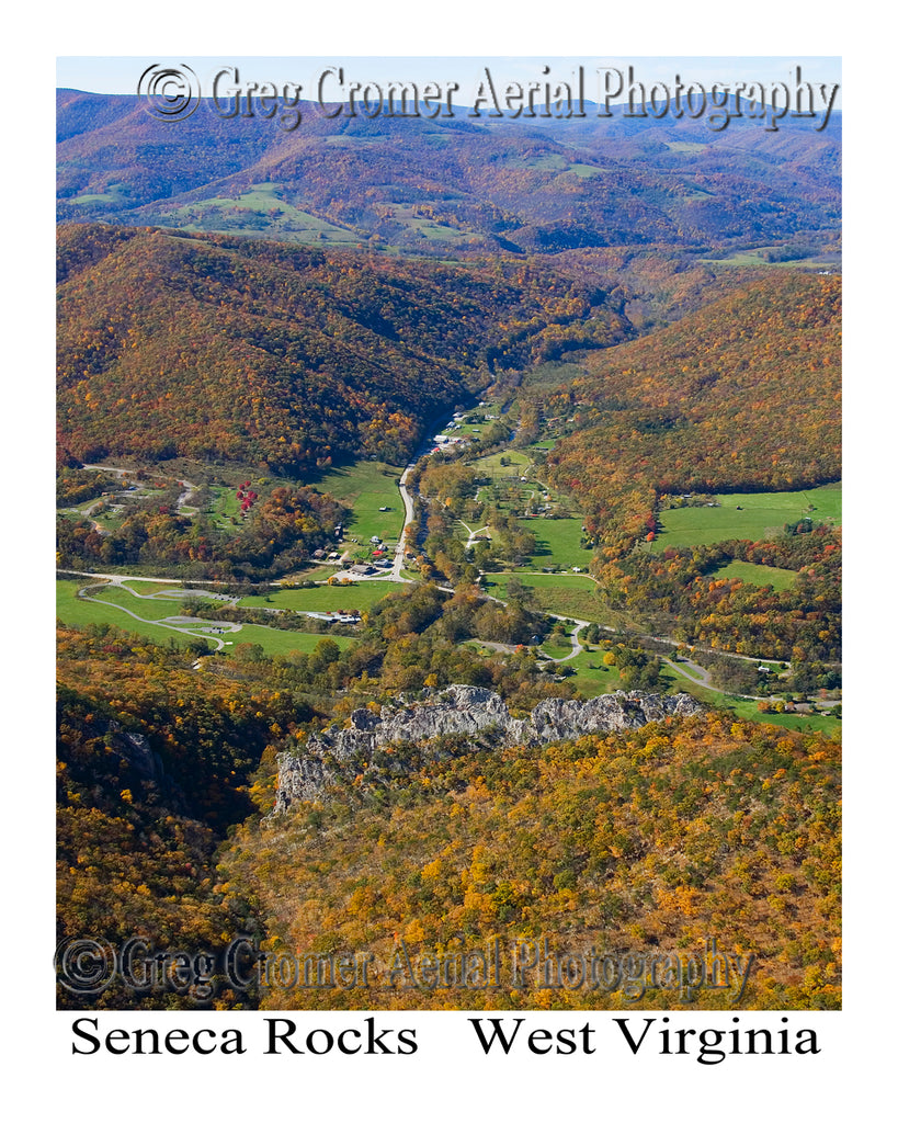 Aerial Photo of Seneca Rocks, West Virginia - Reverse Angle