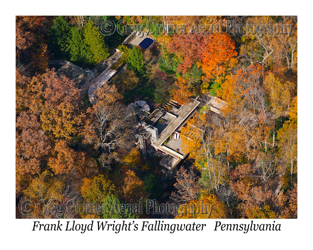 Aerial Photo of Frank Lloyd Wright's Fallingwater - Ohiopyle, Pennsylvania