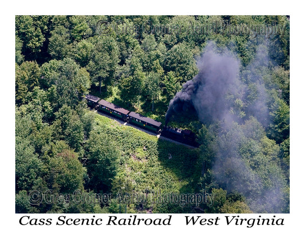 Aerial Photo of Cass Scenic Railroad - Cass, West Virginia