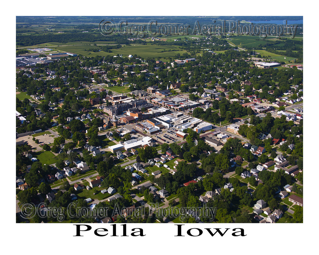 Aerial Photo of Pella Iowa - Downtown View