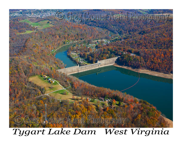Aerial Photo of Tygart Lake Dam, WV